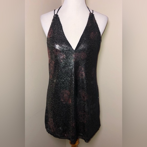 NWT Free People Sequined Mini Dress,Size-Small - Picture 3 of 9